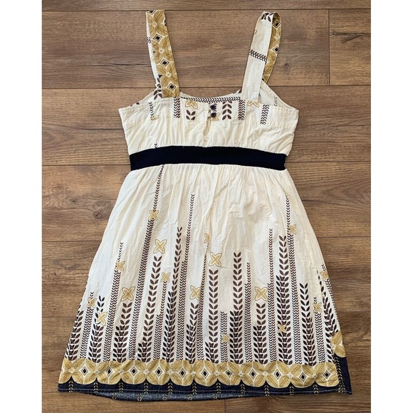 Studio Spa Women's Sz Large Neutral Cream Lightweight Cotton Summer Dress - Picture 10 of 12